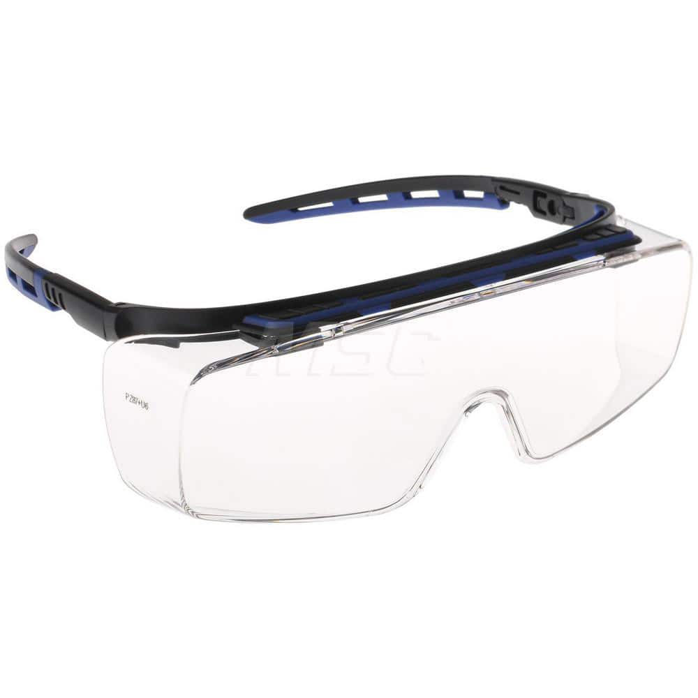 Safety Glass: Anti-Fog & Anti-Scratch, Polycarbonate, Clear Lenses, Frameless Clear Frame, Over the Glass, Adjustable