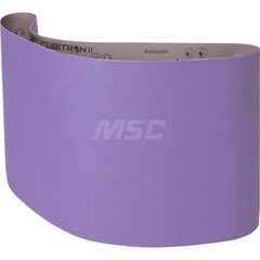 Abrasive Belt: 10″ Width, 80″ OAL, 180 Grit, Ceramic Coated, Y Weighted