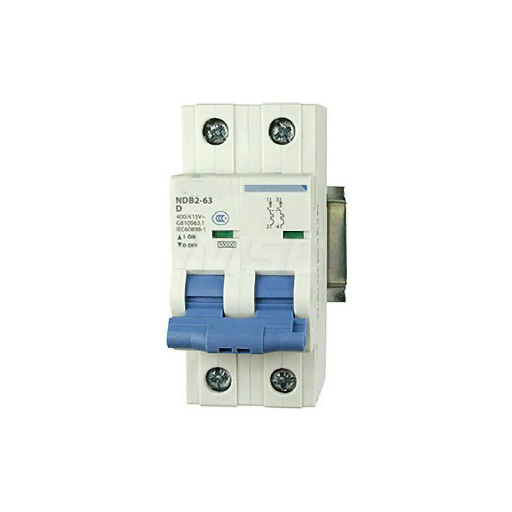 Circuit Breakers; Circuit Breaker Type: C60SP - Supplementary Protection; Milliamperage (mA): 6000; 6; Number of Poles: 2; Breaking Capacity: 10 kA; Tripping Mechanism: Thermal-Magnetic; Terminal Connection Type: Screw; Mounting Type: DIN Rail Mount; Volt