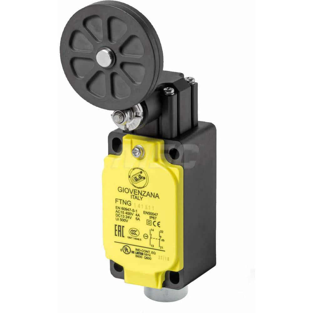 General Purpose Limit Switches; Actuator Type: Roller Lever; Voltage: 600 VAC; Contact Form: 1NO/1NC; Contact Configuration: 1NO/1NC; Terminal Type: Screw Terminal; Mounting Type: Panel Mount; Connection Type: M20; Actuator Location: Top; Material: Glass