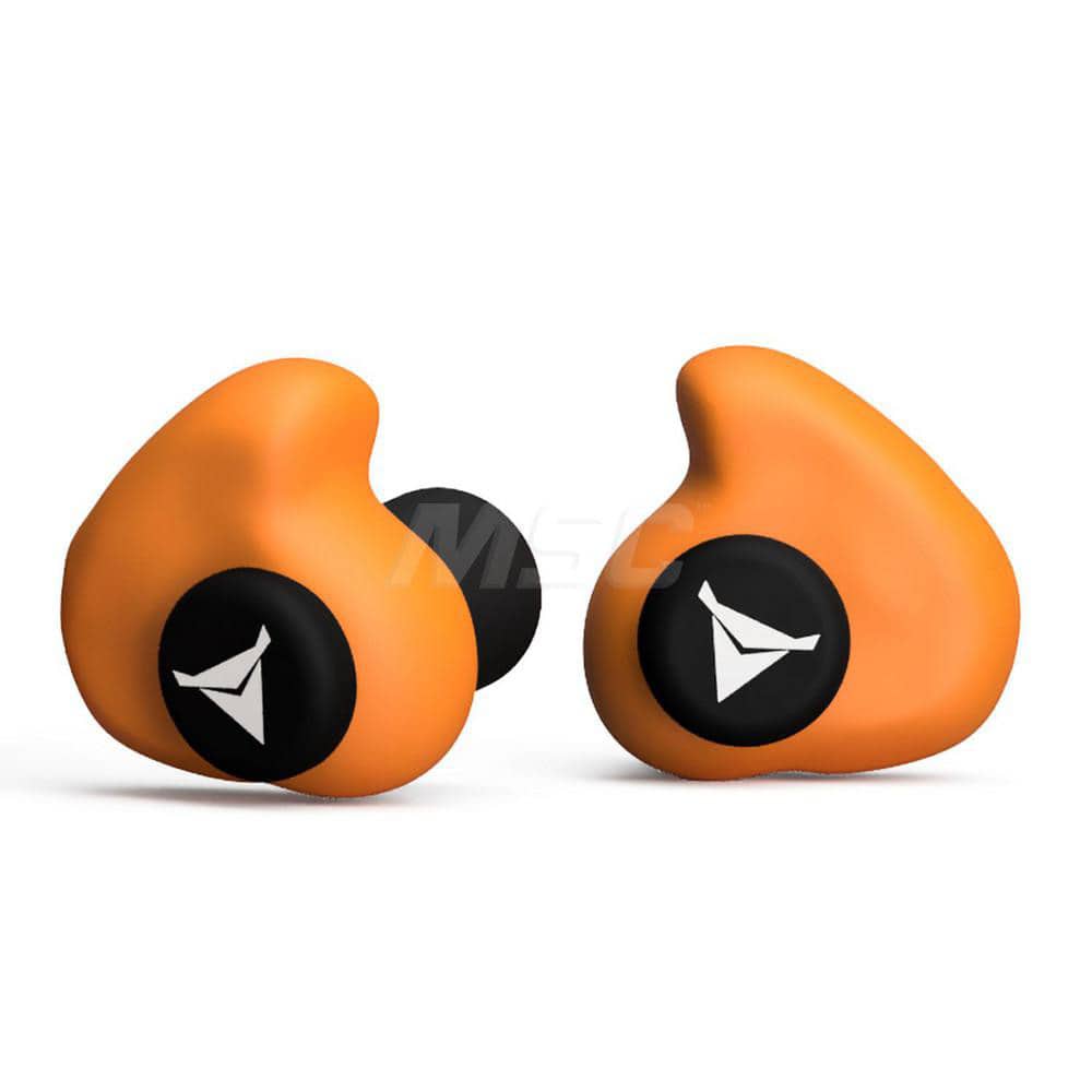 Earplug: 31dB, Foam, Plastic & Silicon Rubber Tip, Barrel, Cone, Triple-Flange & Custom Molded, No Roll, Push-In Stem & Roll Down, Uncorded Orange