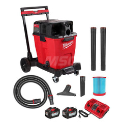 Wet/Dry Vacuum: Battery, 12 gal, 4.2 hp Standard, Plastic Tank