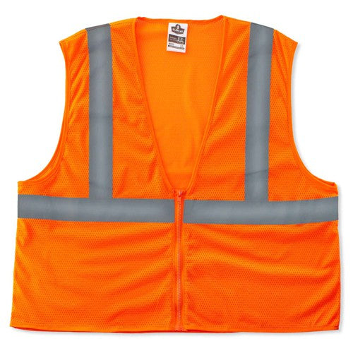 8205Z S/M Econo 2 Zipper Orange Vest - Benchmark Tooling