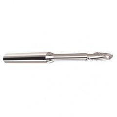 .075 Dia. - .113 LOC - 2" OAL - .010 C/R  2 FL Carbide End Mill with .400 Reach - Uncoated - Benchmark Tooling