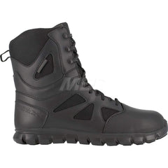 Work Boot: Size 16, 8″ High, Leather, Composite Toe Black, Medium Width, Non-Slip Sole