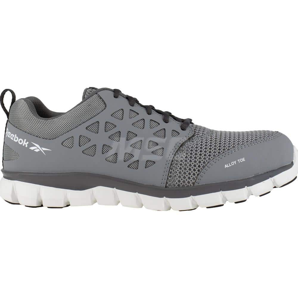 Work Boot: Size 7.5, Microfiber, Alloy Toe Gray, Medium Width, Non-Slip Sole