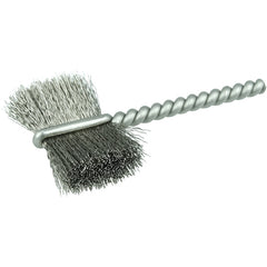 1″ Power Tube Brush, .005″ Stainless Steel Wire Fill, 5/8″ Brush Length - Benchmark Tooling