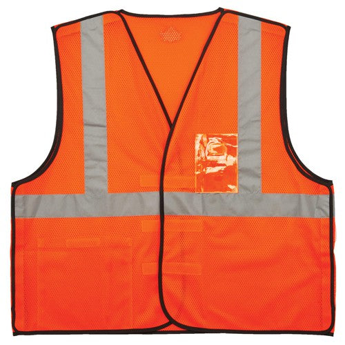 8216BA L/ XL Orange Breakaway Mesh Vest Type R Class 2 W/Id Holder - Benchmark Tooling