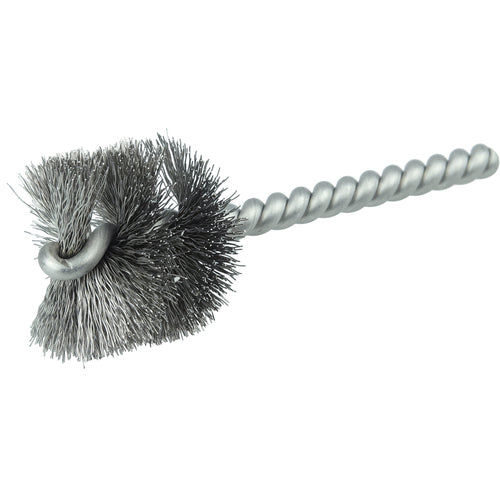 1-1/4″ Power Tube Brush, .008″ Stainless Steel Wire Fill, 1″ Brush Length - Benchmark Tooling