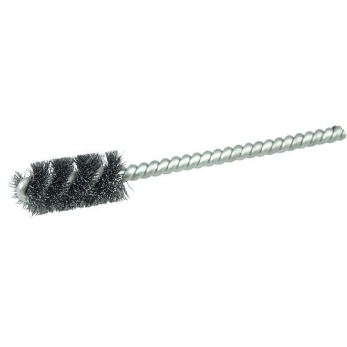 7/16″ Power Tube Brush, .005″ Stainless Steel Wire Fill, 1″ Brush Length - Benchmark Tooling