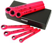 Insulated 7 Piece Metric Ratchet Wrench Set 8.0; 10.0; 12.0; 13.0; 14.0; 17.0; 19.0mm in Storage Case - Benchmark Tooling