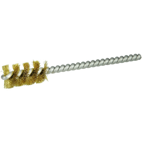 1/4″ Power Tube Brush-0.004″ Brass, 1 Brush Length - Non-Sparking Wire Wheel - Benchmark Tooling