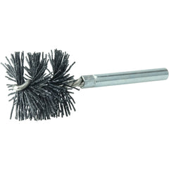 Burr-Rx 1-1/4″ Dia Power Tube Brush, .026/120CG Crimped Fill, 1″ Brush Length, 3-1/2″ Overall Length - Benchmark Tooling