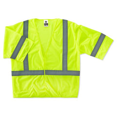 8310HL S/M Econo Class 3 Lime Hook & Loop Vest - Benchmark Tooling