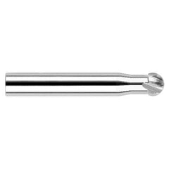 Undercutting End Mills - 0.1875″ (3/16″) Cutter Diameter × 0.1250″ (1/8″) Neck Length × 220° Carbide Undercutting End Mill, 4 Flutes - Exact Industrial Supply