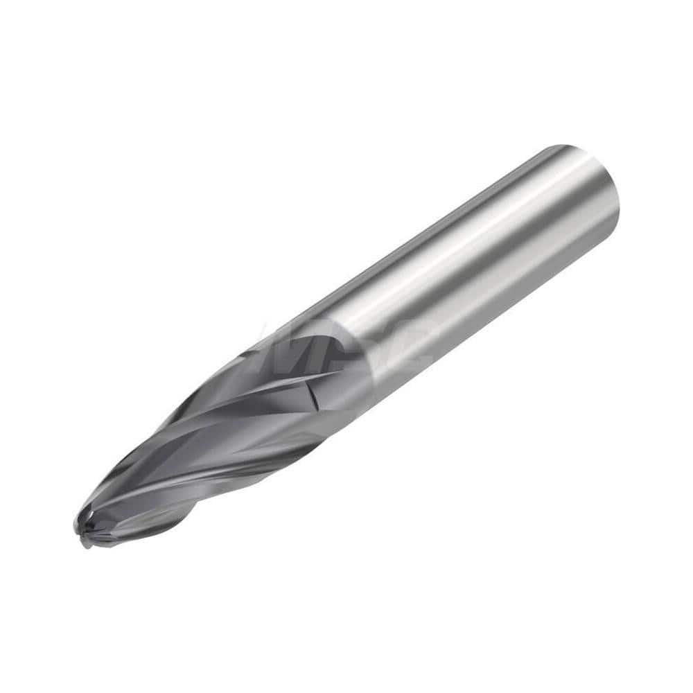 Tapered End Mill: 20 ° per Side, 4 Flutes, Solid Carbide, Tapered End SIRON-A Finish, Series JH734