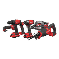 Cordless Tool Combination Kit: 20V CMCD700 Drill/Driver,  CMCF800 Impact Driver,  CMCS300 Reciprocating Saw,  CMCL020 Task Light,  CMCE500 Oscillating Tool,  CMCS500 Circular Saw,  (2) CMCB202 Li-Ion Battery,  Li-Ion Charger,  Storage Bag,  PH 2 Bit,  Dou