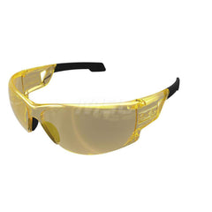 Safety Glass: Anti-Fog & Scratch-Resistant, Polycarbonate, Amber Lenses, Full-Framed Gold Frame, Wraparound, Adjustable