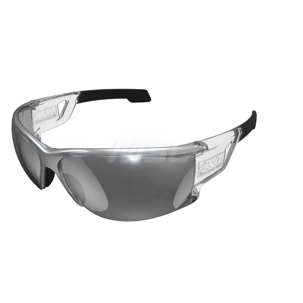 Safety Glass: Anti-Fog & Scratch-Resistant, Polycarbonate, Smoke Lenses, Full-Framed Clear Frame, Wraparound, Adjustable