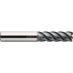 Corner Radius End Mill: 5/8″ Dia, 2-1/8″ LOC, 0.03″ Radius, 5 Flutes, Solid Carbide 4″ OAL, 5/8″ Shank Dia, 40 ° Helix, Altima Q Coated, Corner Radius End