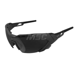 Safety Glass: Anti-Fog & Scratch-Resistant, Polycarbonate, Smoke Lenses, Full-Framed Black Frame, Wraparound, Adjustable