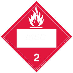 DOT Placards & Holders; Type: Placard; Legend: Flammable Gas; Legend: Flammable Gas; Material: Vinyl; Message or Graphic: Flammable Gas; Legend Color: Red; Material: Vinyl; Compliance Specifications: DOT 49 CFR 172.519; Placard Coating: UV; Language: Engl