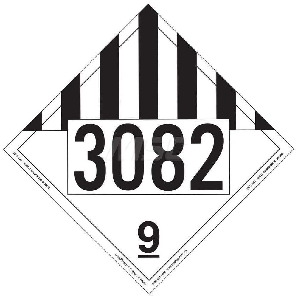 DOT Placards & Holders; Type: Placard; Legend: Misc Dangerous Goods; Legend: Misc Dangerous Goods; Material: Vinyl; Message or Graphic: Misc Dangerous Goods; Legend Color: Black; Material: Vinyl; Compliance Specifications: DOT 49 CFR 172.519; Placard Coat