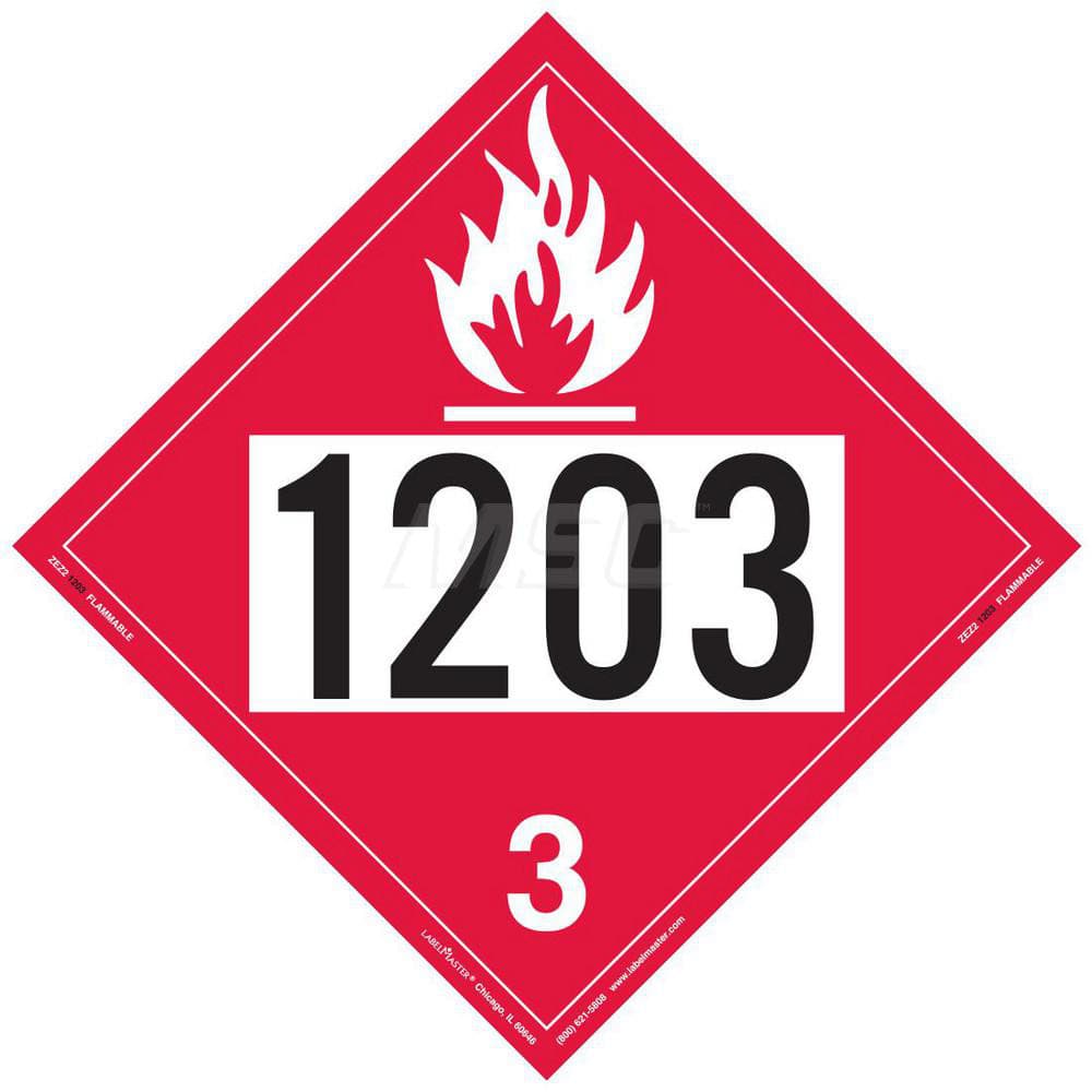 DOT Placards & Holders; Type: Placard; Legend: Flammable Liquid; Legend: Flammable Liquid; Material: Vinyl; Message or Graphic: Flammable Liquid; Legend Color: Red; Material: Vinyl; Compliance Specifications: DOT 49 CFR 172.519; Placard Coating: UV; Langu