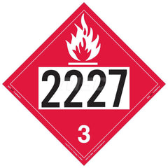 DOT Placards & Holders; Type: Placard; Legend: Flammable Liquid; Legend: Flammable Liquid; Material: Vinyl; Message or Graphic: Flammable Liquid; Legend Color: Red; Material: Vinyl; Compliance Specifications: DOT 49 CFR 172.519; Placard Coating: UV; Langu