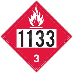 DOT Placards & Holders; Type: Placard; Legend: Flammable Liquid; Legend: Flammable Liquid; Material: Vinyl; Message or Graphic: Flammable Liquid; Legend Color: Red; Material: Vinyl; Compliance Specifications: DOT 49 CFR 172.519; Placard Coating: UV; Langu