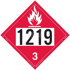 DOT Placards & Holders; Type: Placard; Legend: Flammable Liquid; Legend: Flammable Liquid; Material: Vinyl; Message or Graphic: Flammable Liquid; Legend Color: Red; Material: Vinyl; Compliance Specifications: DOT 49 CFR 172.519; Placard Coating: UV; Langu