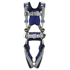 Fall Protection Harnesses: 420 Lb, Construction Style, Size X-Large, For Climbing & Positioning, Back Front & Hips Tongue Leg Strap, Quick-Connect Chest Strap