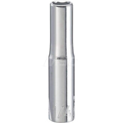 Hand Socket: 1/4″ Drive, 1/4″ Socket, 6-Point Chrome-Plated & Polished