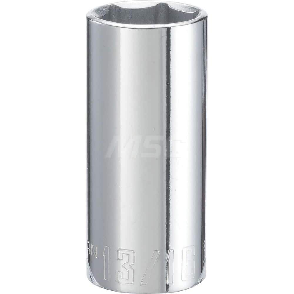 Hand Socket: 3/8″ Drive, 13/16″ Socket, 6-Point Chrome-Plated & Polished