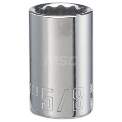 Hand Socket: 1/2″ Drive, 5/8″ Socket, 12-Point Chrome-Plated & Polished