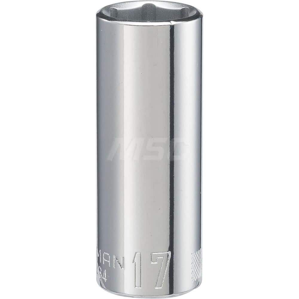 Hand Socket: 3/8″ Drive, 17 mm Socket, 6-Point Chrome-Plated & Polished