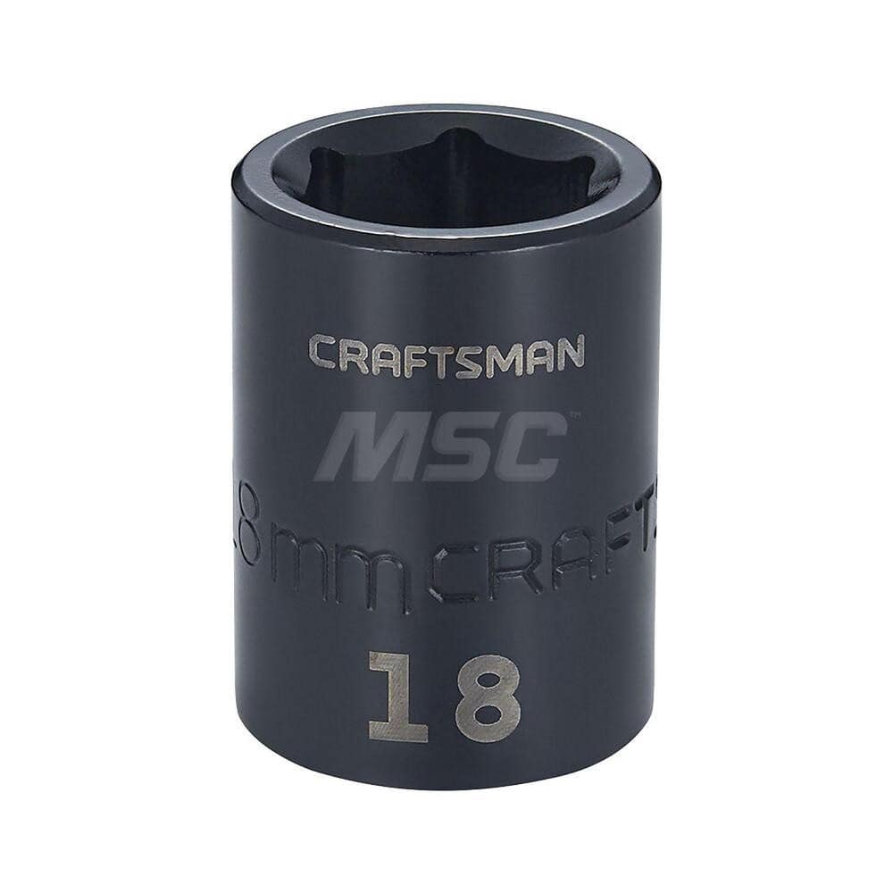 Impact Socket: 1/2″ Drive 6-Point, Black Oxide