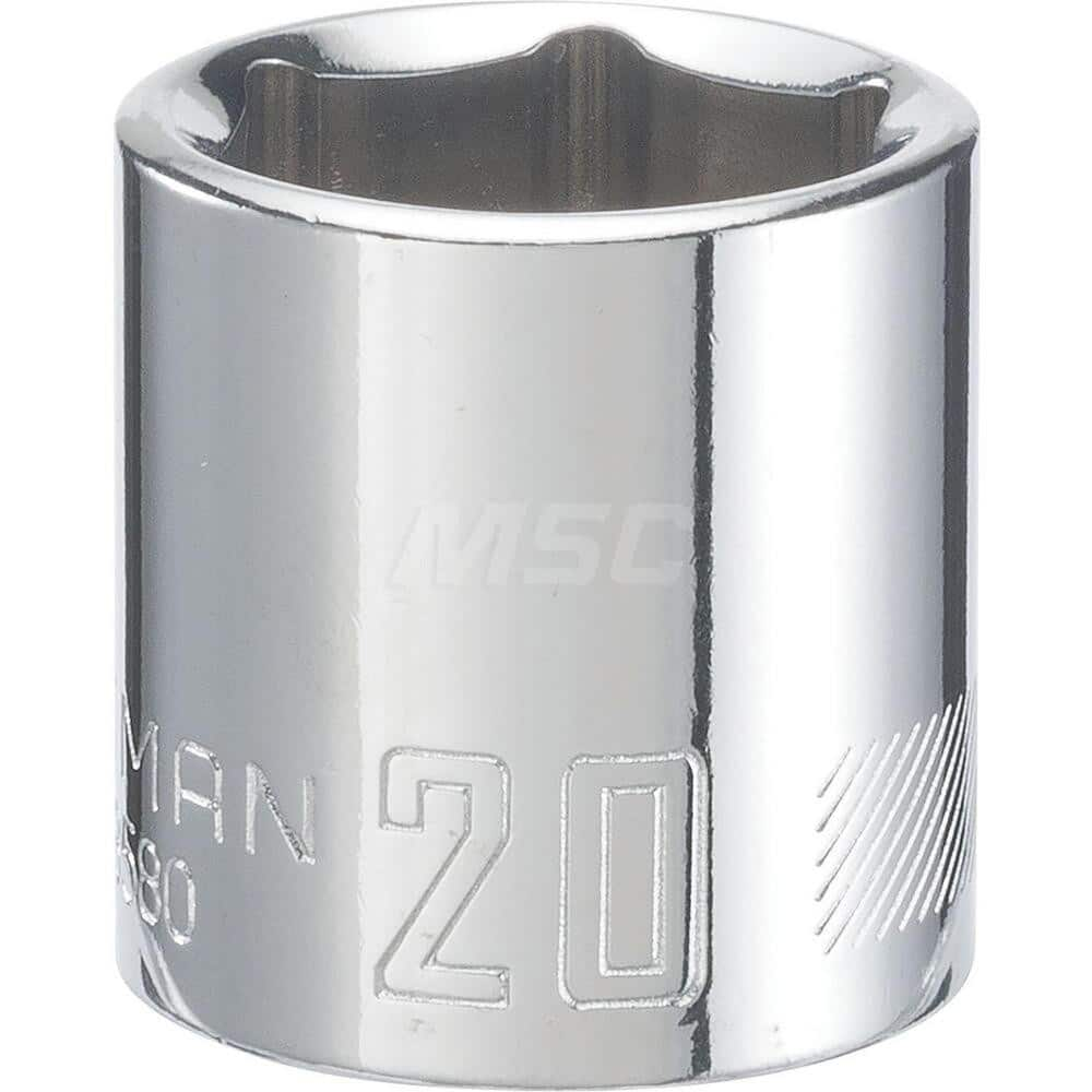 Hand Socket: 3/8″ Drive, 20 mm Socket, 6-Point Chrome-Plated & Polished