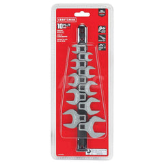 Crowfoot Wrench Sets; Tool Type: Crowfoot Wrench; Drive Size (Inch): 3/8 in; Size Range (mm): 3/8 - 1; Number of Pieces: 10.000; Measurement Type: Inch; Number of Points: 6; Size Range: 3/8 - 1; Size Range (Inch): 3/8 - 1