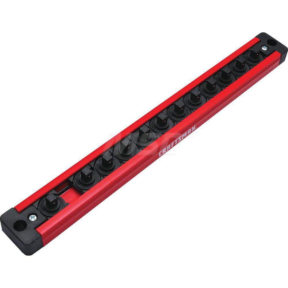 Socket Holders & Trays; Type: Socket Rail; Drive Size: 1/2 in; Holds Number of Pieces: 14; Color: Black