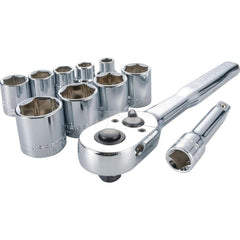 Socket Set: 3/8″ Drive 13/16″ Socket, 6 12 Point, Full Polish