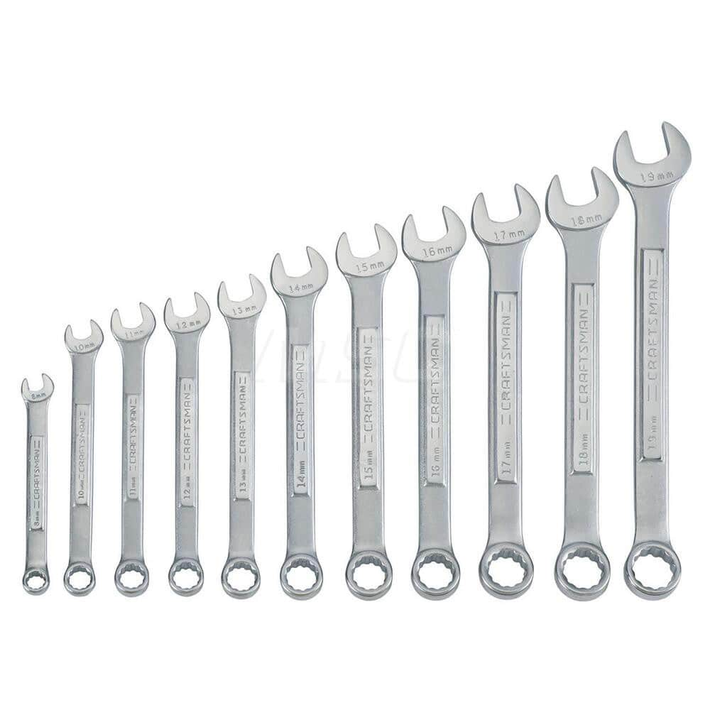 Wrench Set: 11 Pc, Metric Chrome-Plated