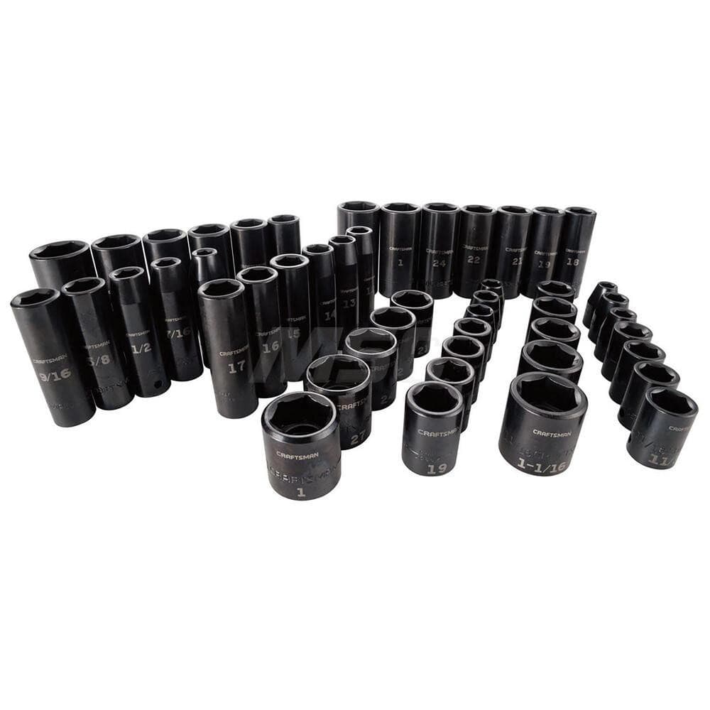 Socket Set: 1/2″ Drive 1-1/16″ Socket, 6 12 Point, Full Polish