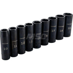 Socket Set: 3/8″ Drive 6 12 Point, Black Oxide Finish