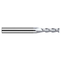 High Helix End Mills for Aluminum Alloys - 0.0250″ Cutter Diameter × 0.0750″ Length of Cut Carbide 45° Helix Square End Mill, 2 Flutes, TiB2 Coated