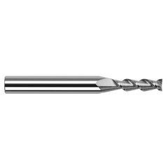 High Helix End Mills for Aluminum Alloys - 0.0900″ Cutter Diameter × 0.2700″ Length of Cut Carbide 45° Helix Square End Mill, 2 Flutes - Exact Industrial Supply