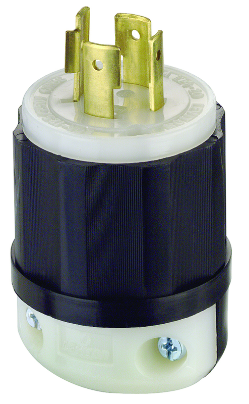 20 Amp; 125/250 Volt; NEMA L14-20P; 3P; 4W; Locking Plug; Industrial Grade; Grounding - Black-White - Benchmark Tooling