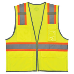 8246Z 2/3 XL Lime 2-Tone Mesh Vest Type R Class 2 W/ Reflective - Benchmark Tooling