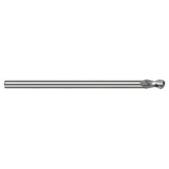5/8″ Dia. × 1/2″ Shank × 0.938″ DOC × 6″ OAL, Carbide Uncoated, 2 Flute, Ballnose End Mill - Exact Industrial Supply