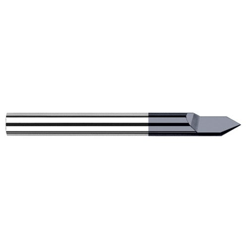Engraving Cutters - 0.1250″ (1/8″) Shank Diameter × 30° included Carbide Pointed Engraver, 1 Flute, AlTiN Coated - Exact Industrial Supply